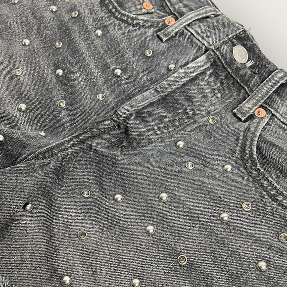 Levi's Wedgie Studded Shorts | Size 24 XXS | Black | Distressed Rhinestone Y2K - Picture 8 of 10